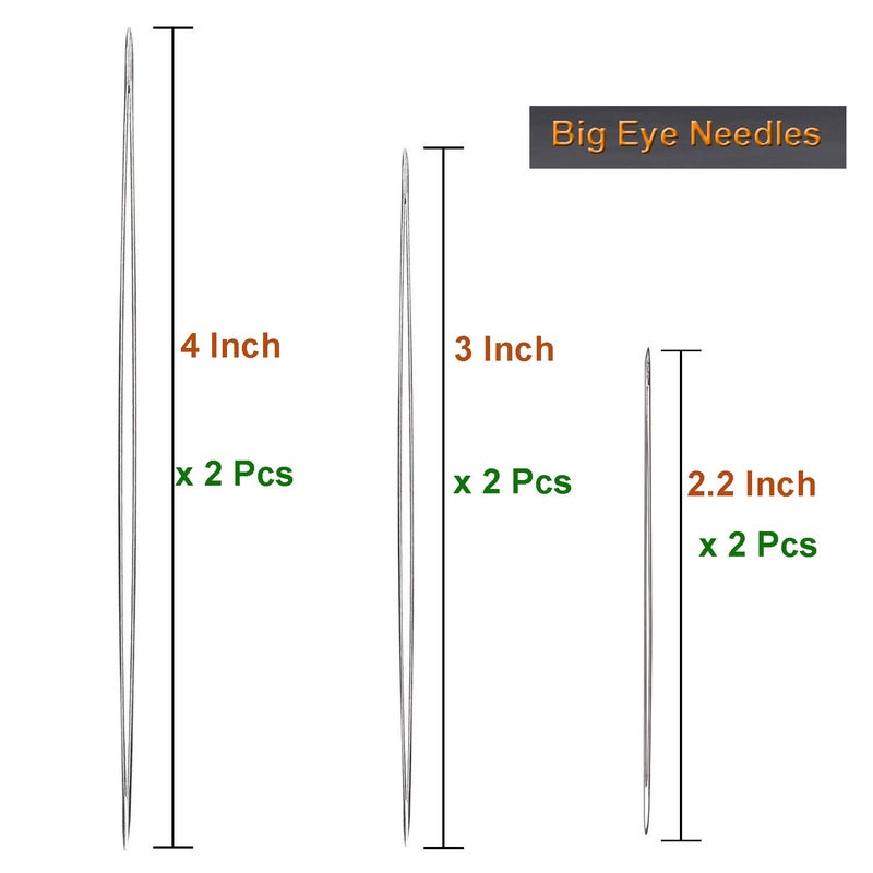 Y-Axis 26 Pcs Assorted Beading Needles Including 6 Pcs Big Eye Beading Needles + 20 Pcs Long Straight Beading Thread Needles with Needle Bottle - Image 2